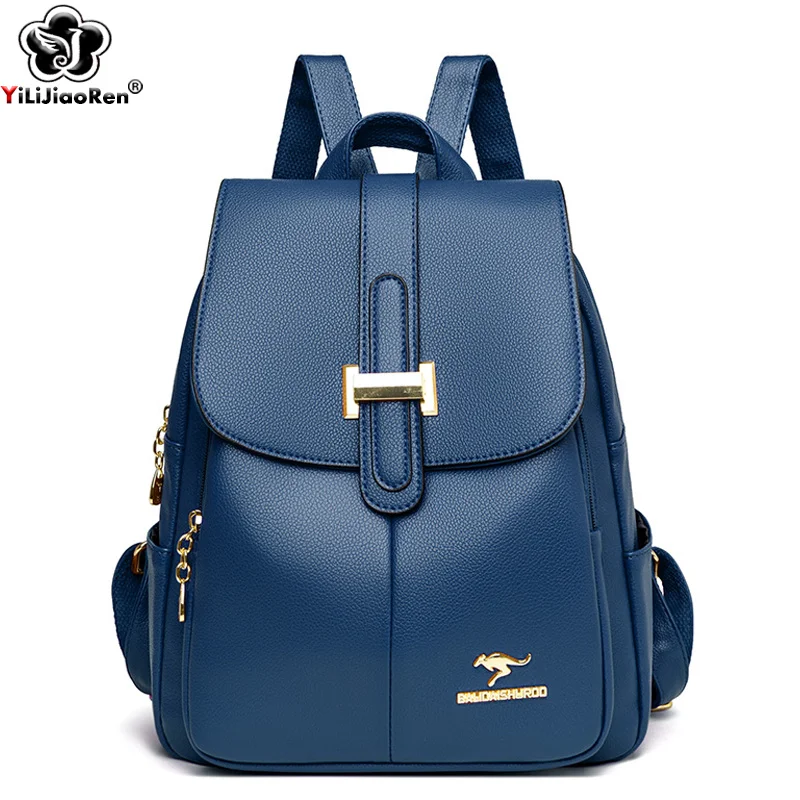 

Новый тренд, женский рюкзак от известного бренда, кожаная молодежная школьная сумка для девушек, вместительная сумка через плечо, многофункциональный дорожный рюкзак