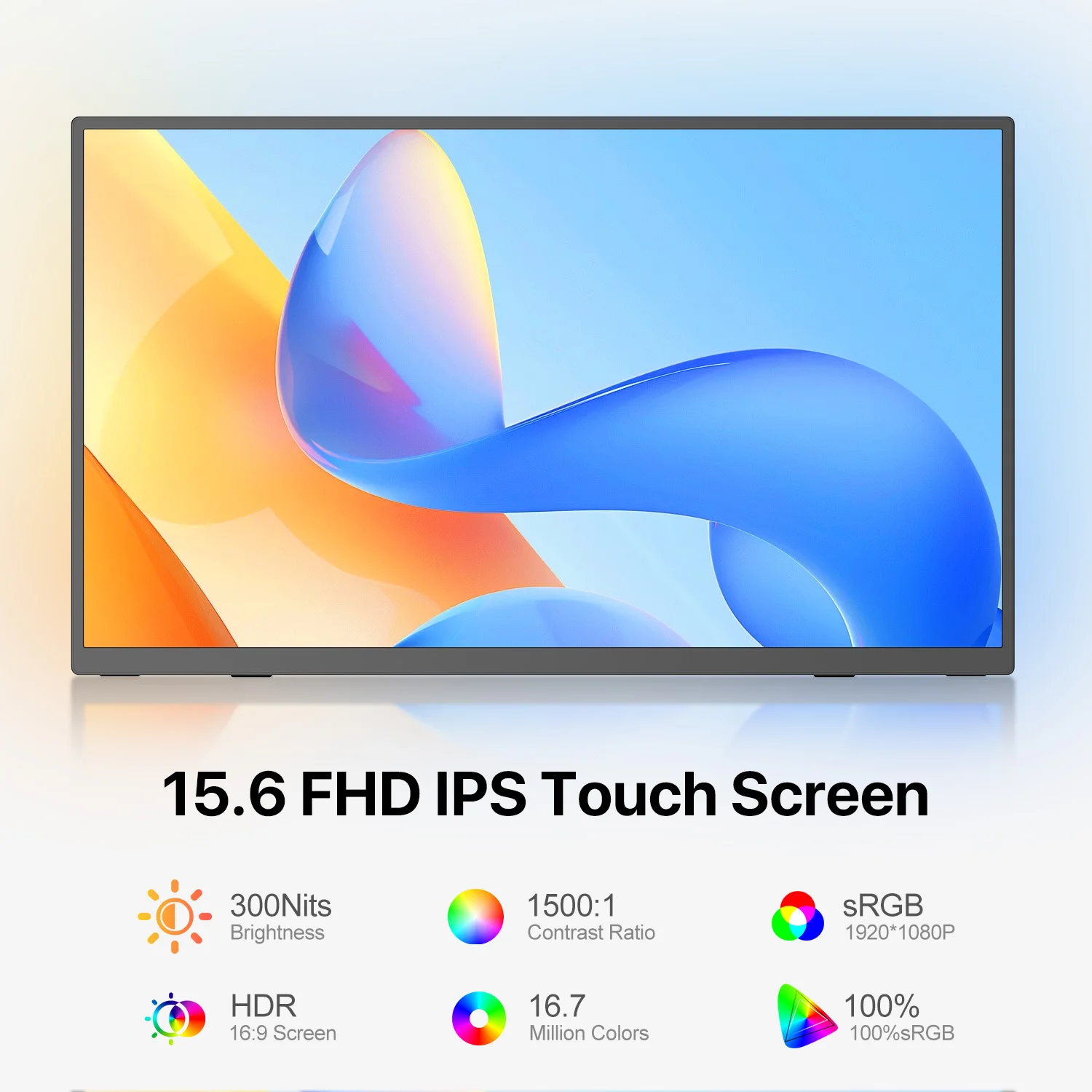 Фото Идеальный портативный сенсорный монитор UPERFECT 15,6 дюйма, разрешение 1080p, матовый IPS-экран, ультратонкий, для путешествий, с регулируемой подставкой | HDMI, USB-C, внешний дисплей для ноутбука, телефона, компьюте №2