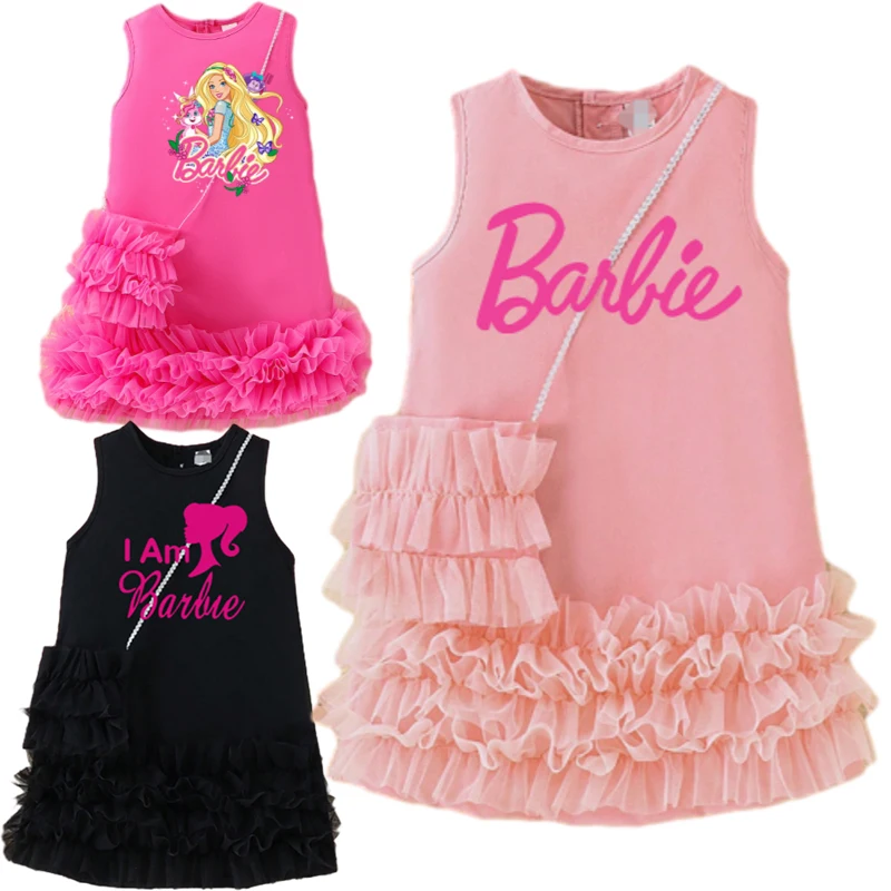 Новинка милое платье принцессы Барби 2 шт. с сумкой через плечо Мультяшные милые