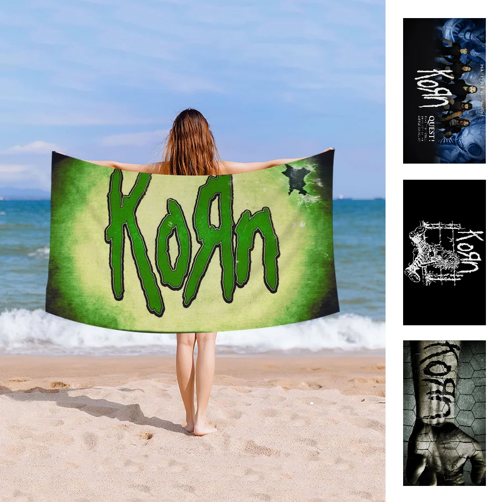 K-Korn Rock Band Быстросохнущее Пляжное И Банное Полотенце Из Микрофибры Мягкое
