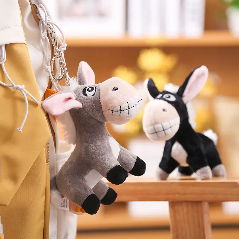 1 шт. 13 см мультяшный серый коричневый Ослик материал животное мягкий плюшевый