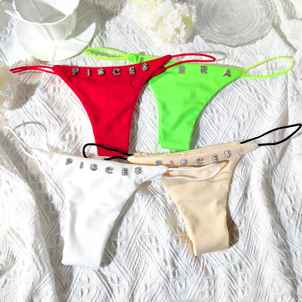 Тонкие стринги с надписью на заказ бретельками женское нижнее белье низкой