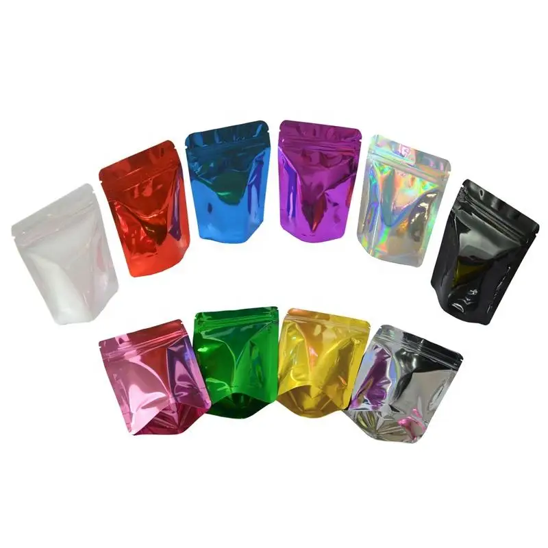 

Thicken Resealable Glossy Stand Up Aluminum Foil Zip Lock Bag Jewelry Snack Tea Food Coffee Heat Sealing Storage Pouches