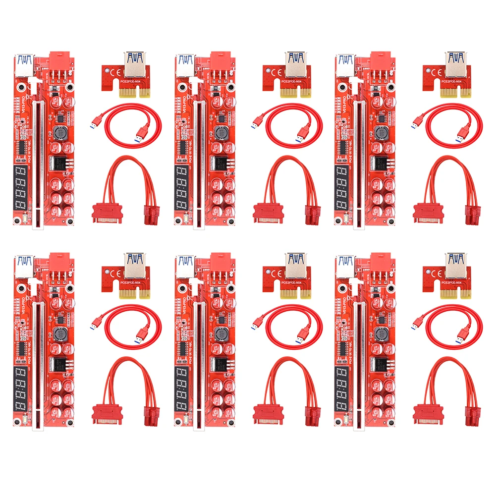 

1/6pcs Video Card Adapter Cord for VO13-PRO PCI-E 1X 16X 6PIN Riser PCI Express Power Cable USB 3.0 Cable For Mining Miner Hot