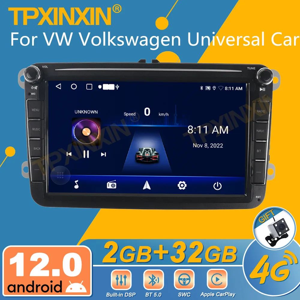 

Универсальный автомобильный радиоприемник для VW Volkswagen на Android, 2Din стереоприемник, Авторадио, мультимедийный DVD-плеер, GPS-навигация, экран гол...
