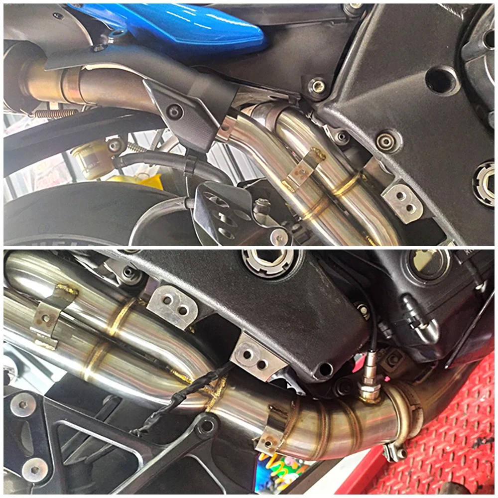 Титановые цвета без шнуровки для Yamaha R1 полная система глушителя средняя труба