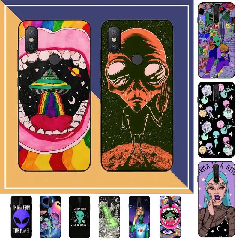 

Aesthetics Cute Cartoon alien space Phone Case for Redmi Note 8 7 9 4 6 pro max T X 5A 3 10 lite pro