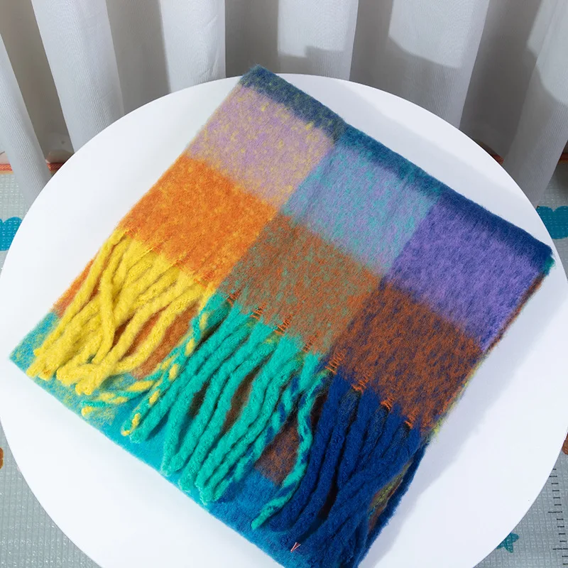 Зимние шарфы IL KEPS для женщин шали Женские аксессуары Клетчатое одеяло из пашмины