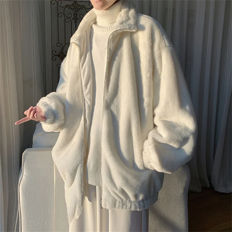

Winter Jacket Men Warm Fashion 5 Colors Casual Thickened Lamb Wool Jacket Men Streetwear Loose Short Coat Mens Fleece Coat M-2XL