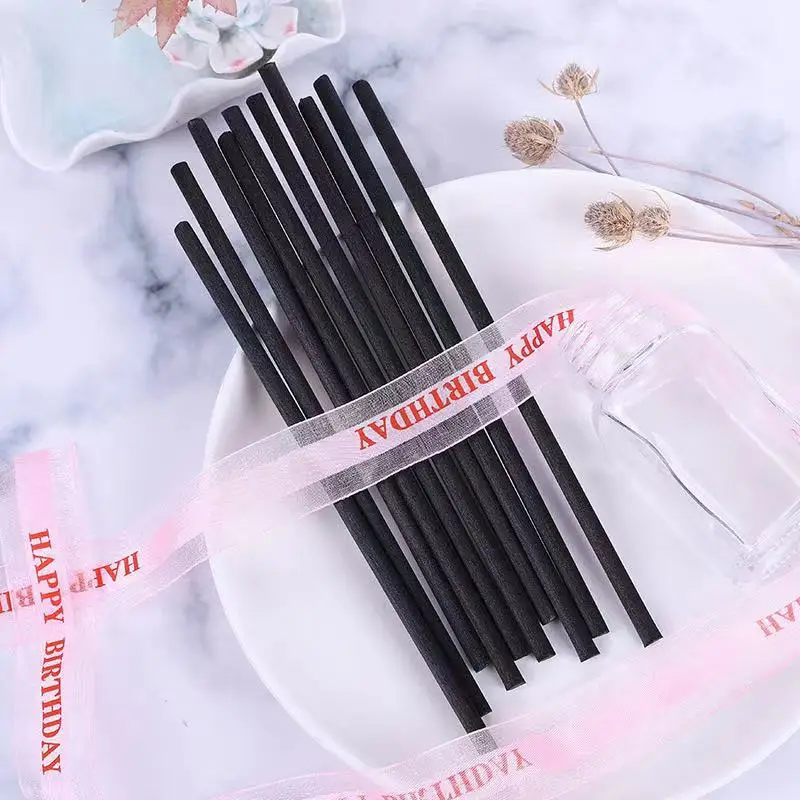 

35cm x 3mm Black Synthetic Fiber Rattan Sticks for Essential Oil Diffuser, Aromatherapy Volatilizing Rod for Air Fresher