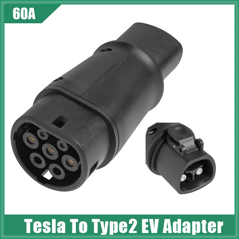 

Автомобильный зарядный разъем TESLA TO Type 2 EV, разъем Tesla To Type 2 IEC 62196, 60A, адаптер для зарядки электромобиля