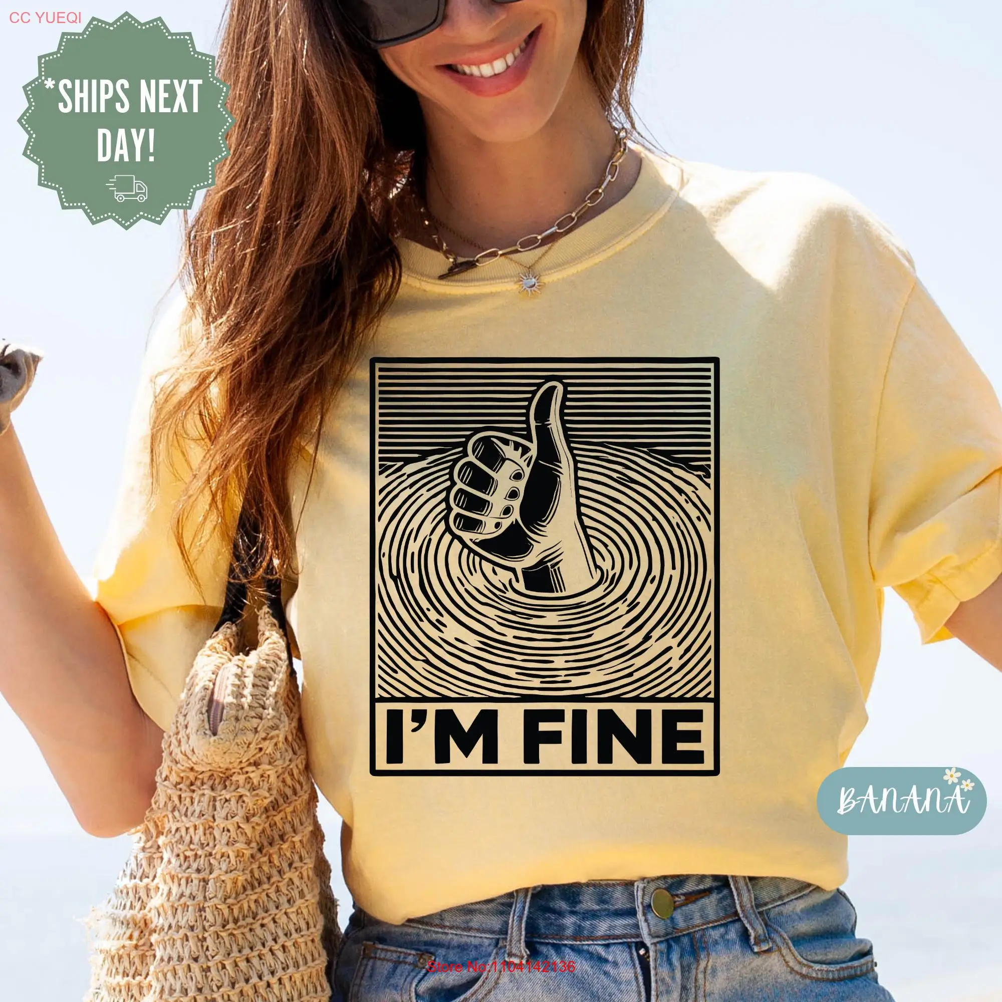 Футболка I'm Fine забавная сарказм саркастическая искрящаяся комфортная цветная