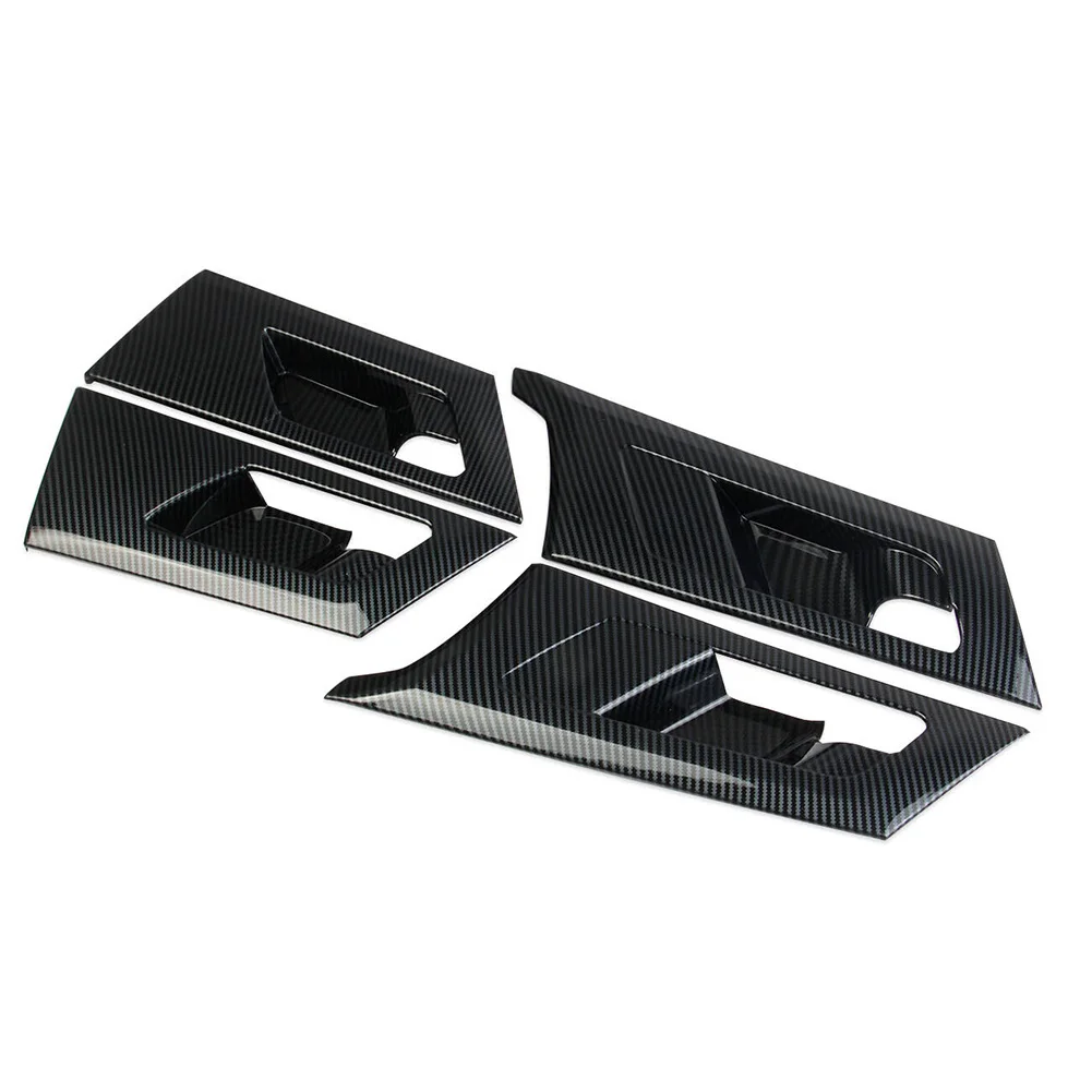

Handle Bowl Decorative Sticker Interior Trim 4pcs Carbon Fiber Door Handle Bowl Cover For Mitsubishi Outlander