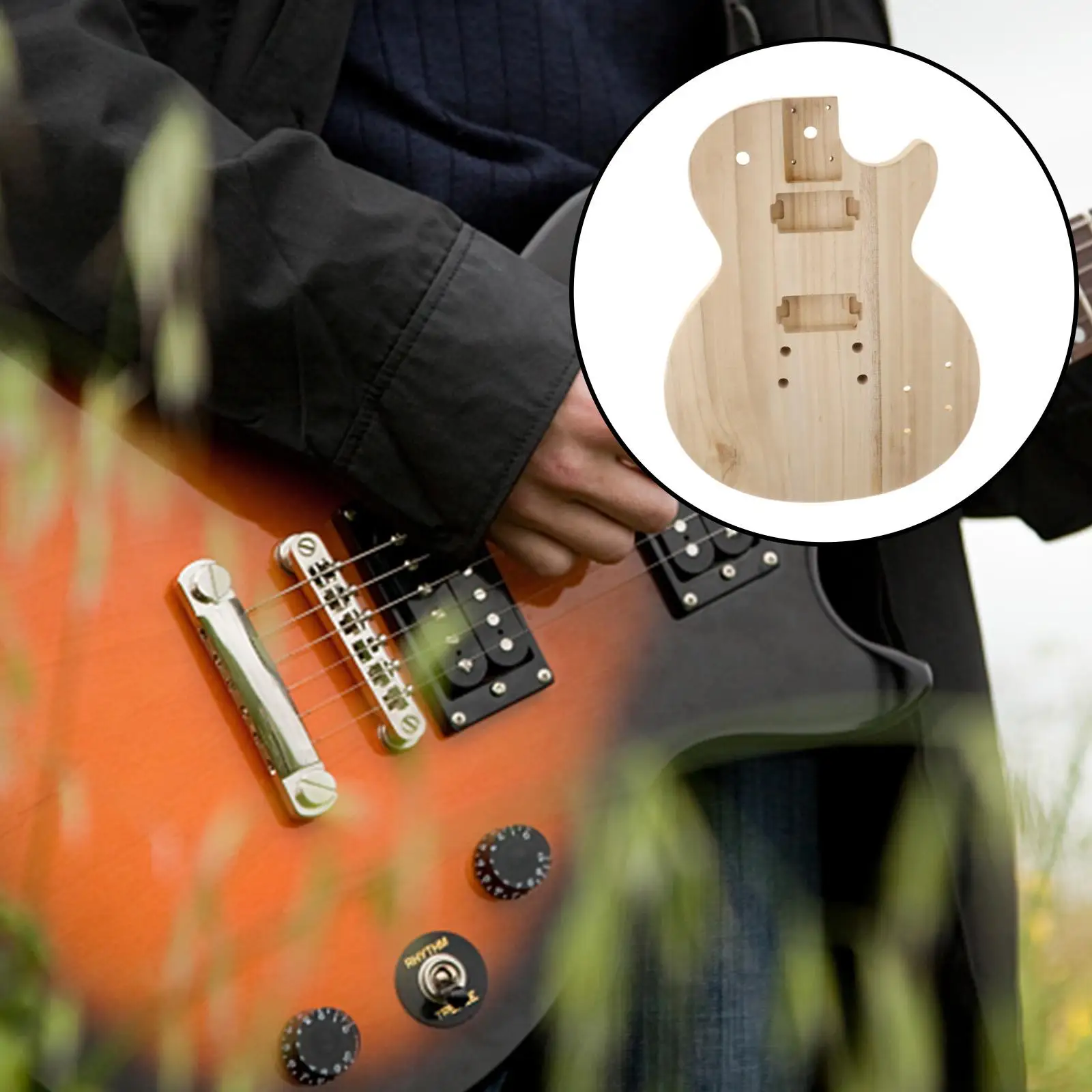 

Fine Unfinished Guitar Body Barrel Polished Wood Guitar Handcrafts Replacement