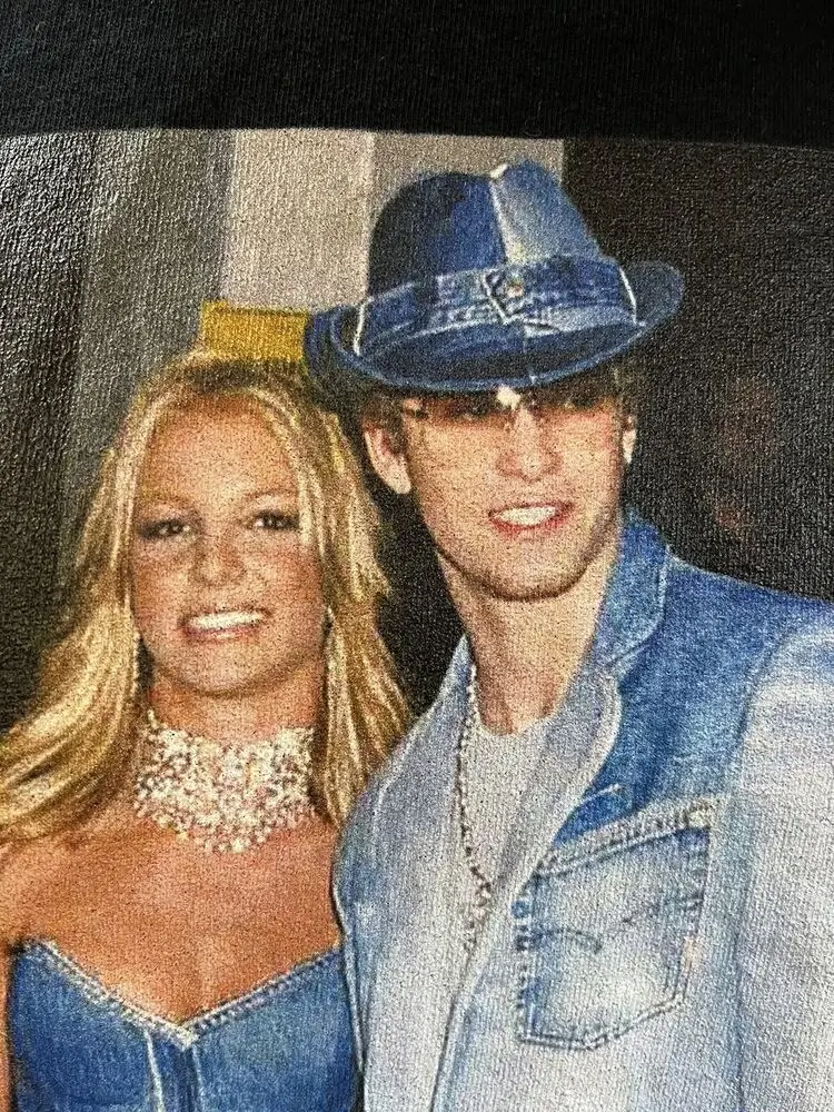 Футболка с изображением девушки Бритни Спирса и Джастина Тимберлейка хлопковая