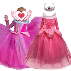 Розовый костюм принцессы Хэллоуин карнавал одежда для детей праздничное платье для вечеринки фантазийное платье для девочек