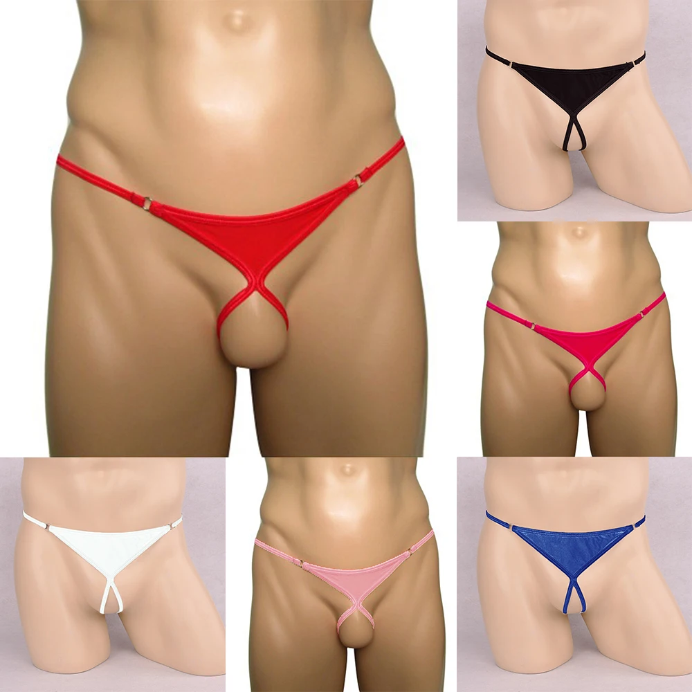 

Strings Thongs Open Penis T-Back Tanga Mens Micro O Ring Open Crotch Thongs Bikini Underpants Briefs Underwear