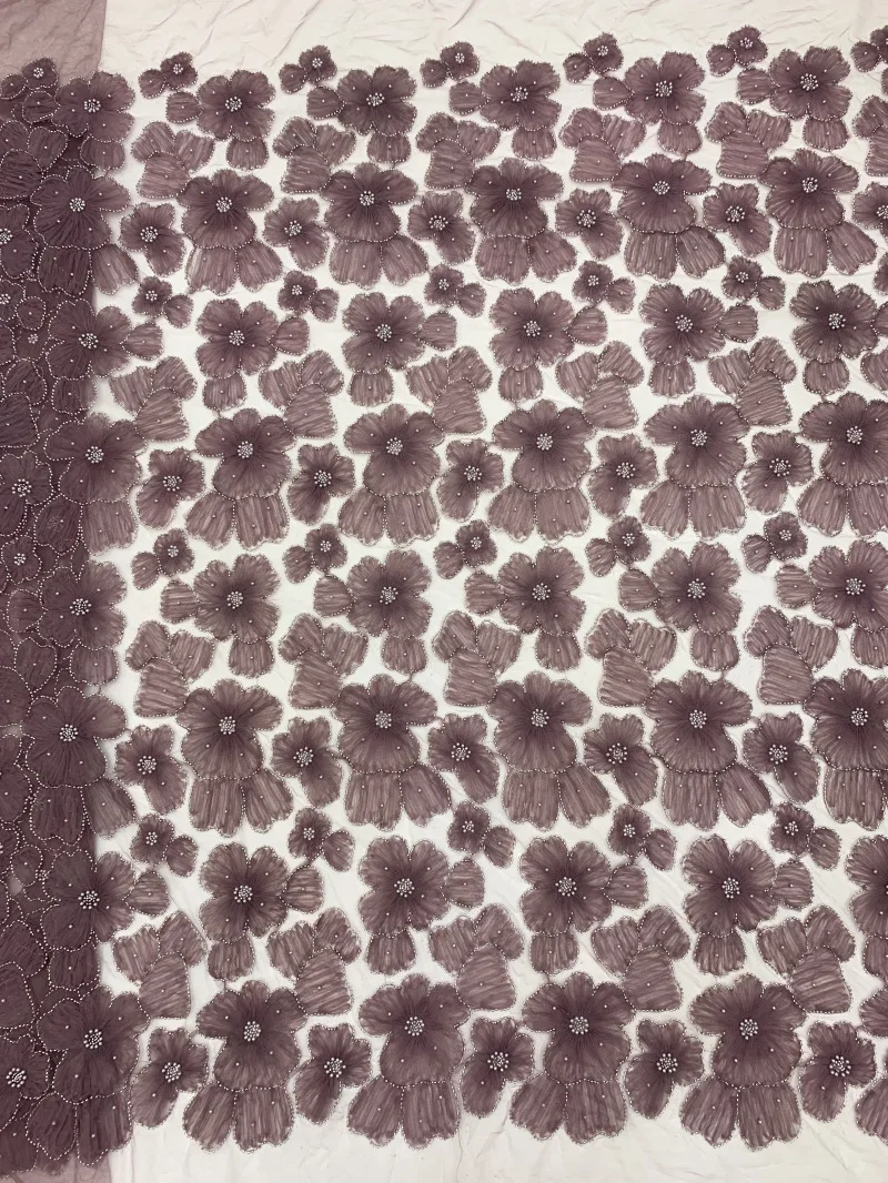 Темно-фиолетовое вечернее платье Panhua с вышивкой из бисера и блестками в