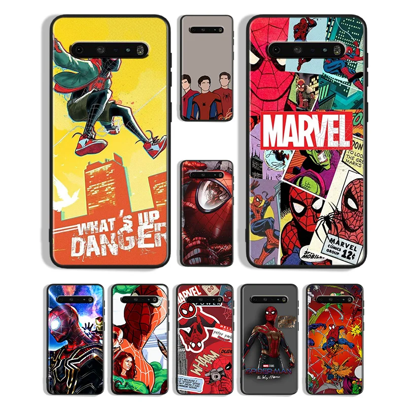 Marvel Человек-паук аниме для LG K92 K71 K61 K52 K51S K42 K41S K40S K22 Q60 V60 V50 V40 V30 G8X G8 ThinQ Black чехол для телефона