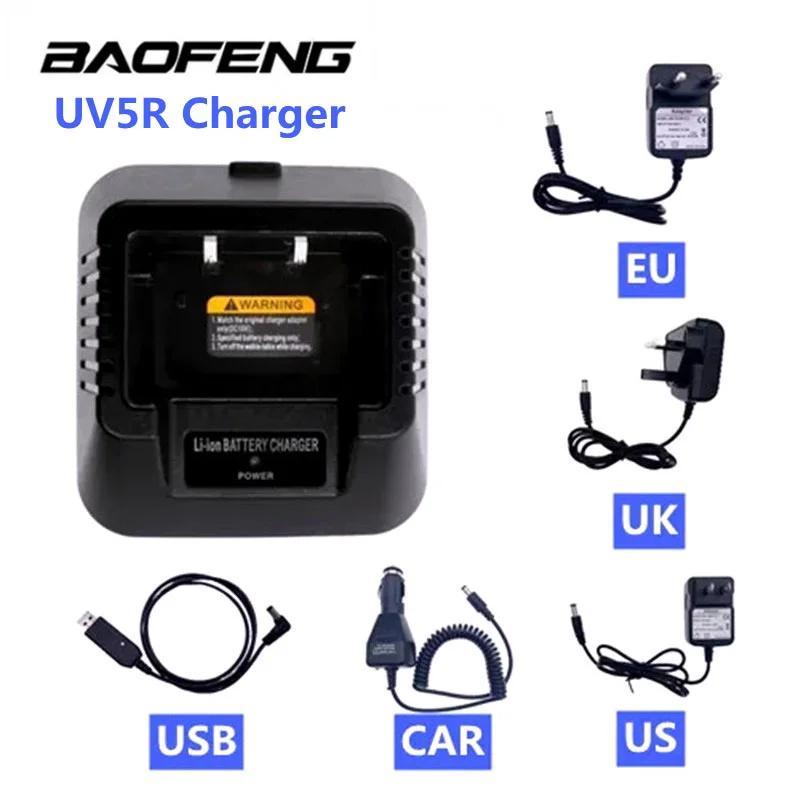 baofeng uv 5r euusukusbcar battery charger for baofeng uv 5r dm 5r plus portable walkie talkie uv 5r uv10r two way radio free global shipping