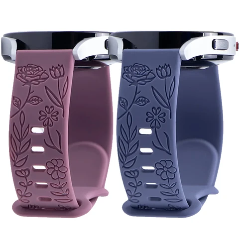 Силиконовый ремешок Geekthink для Samsung Galaxy Watch 6 5 4 с цветочной гравировкой