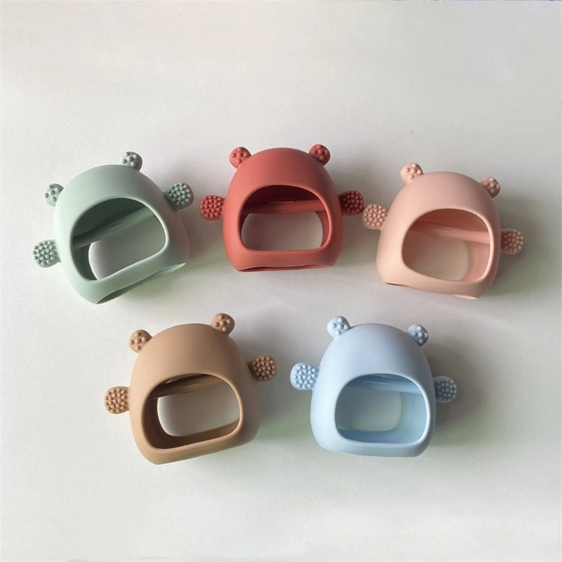 

Teething PainRelief Toy Silicone Teether Newborn Molar Chewing Toy Bear Teething Mitten Teether Educational Sensory Toy A2UB