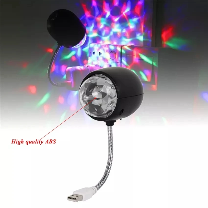 

Adjustable 2 In 1 USB Night Light 360° Rotating Light RGB Stage Light For Disco Car Atmosphere Portable White Desk Lamp For Home