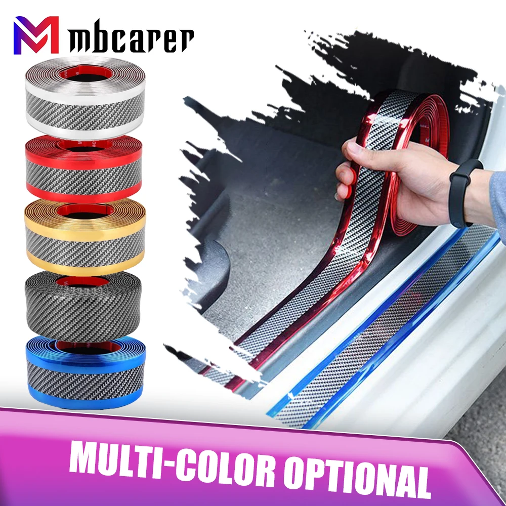 

Защита от царапин на пороги, Резиновая полоса, автомобильные наклейки, лента из углеродного волокна, Защитная пленка для бампера, Стайлинг а...