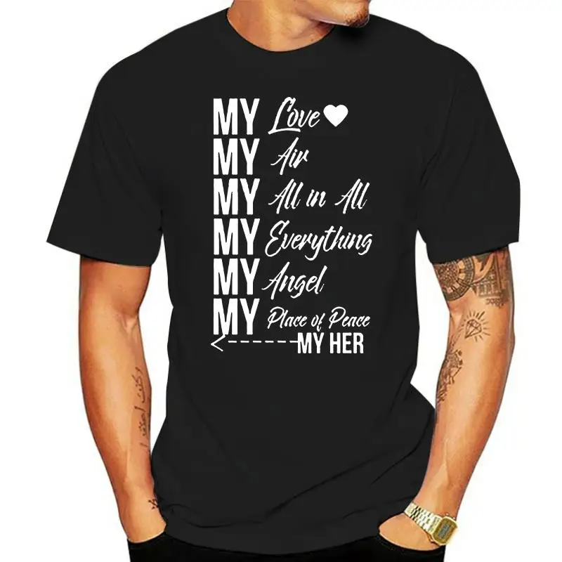 My Her Men's short sleeve t-shirt men's relationship tee shirt gift for him lovers