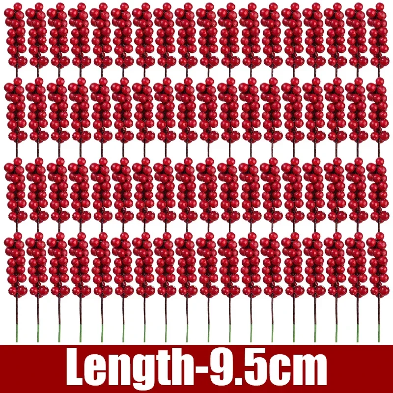 

Искусственные красные ягоды с веточками, 10 штук