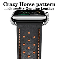 crazy horse pattern for apple watch band 45mm 41mm 44mm 40mm 42mm38mm genuine leather strap iwatch series 7 6 5 4 3 se bracelet