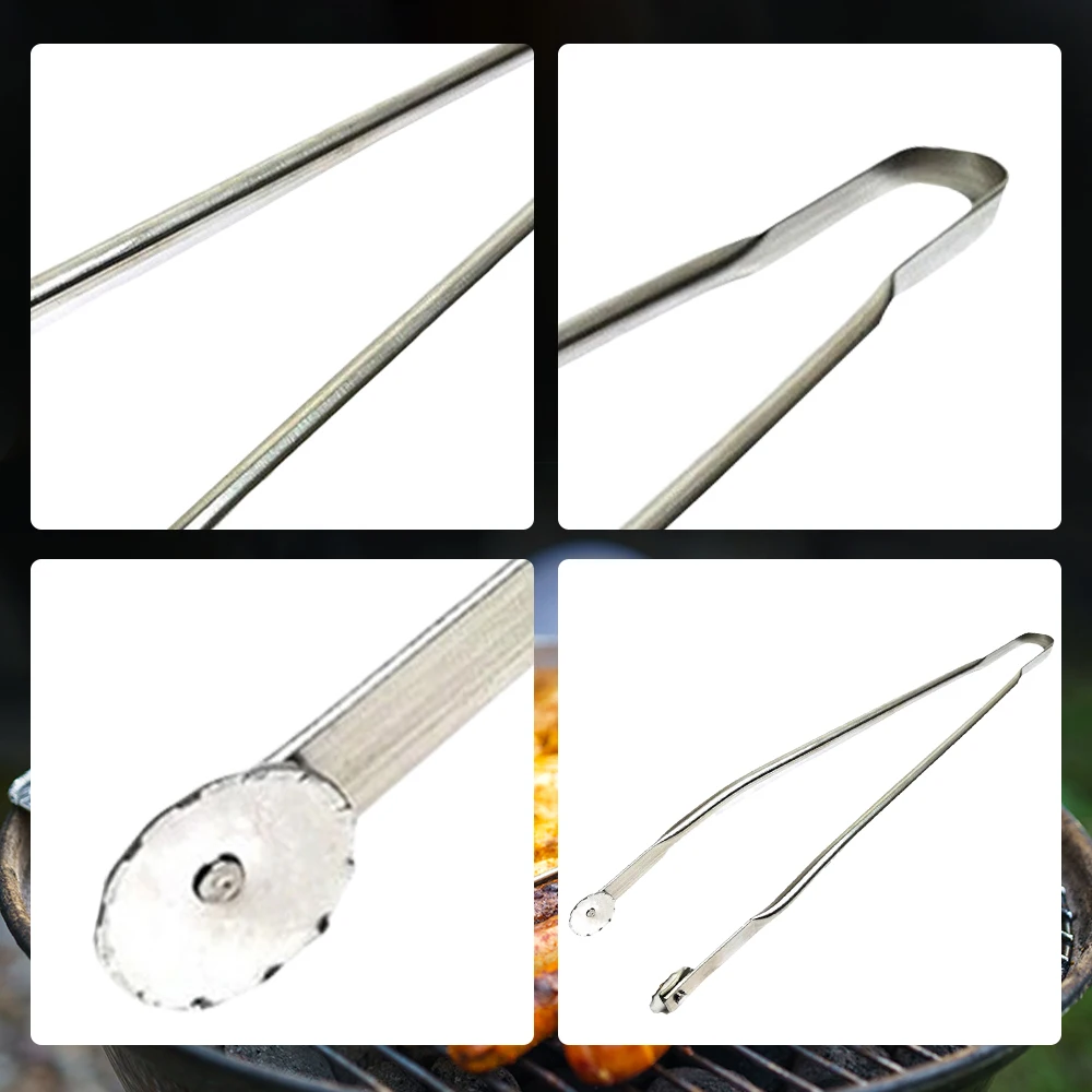 Поворотные щипцы для барбекю и сосисок кухонные из нержавеющей стали