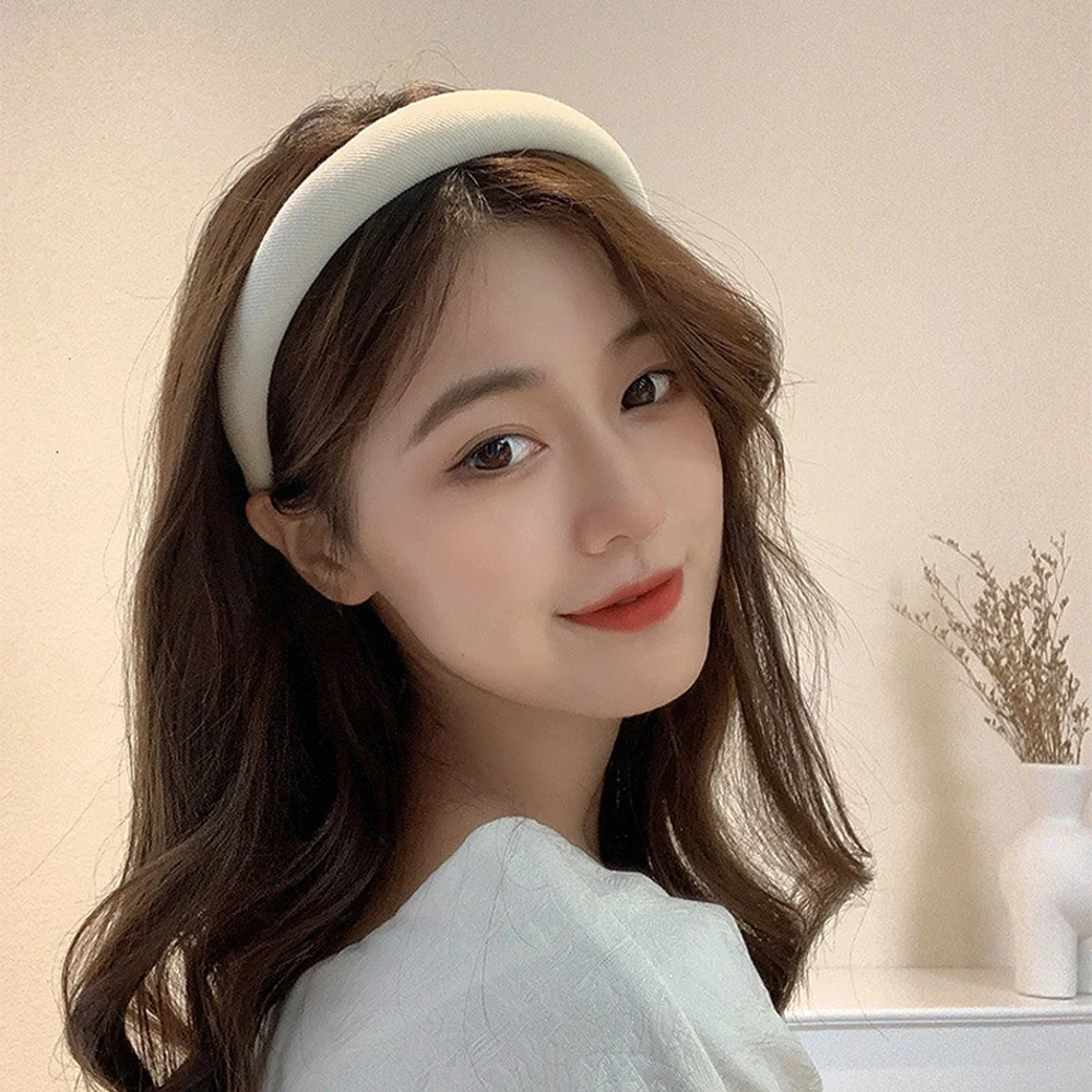 

Korean Wide Hair Bands Women Headdress Solid Color Cloth Headband Bezel Girls Simple Hairband Hair Hoop Women Hair Accessories