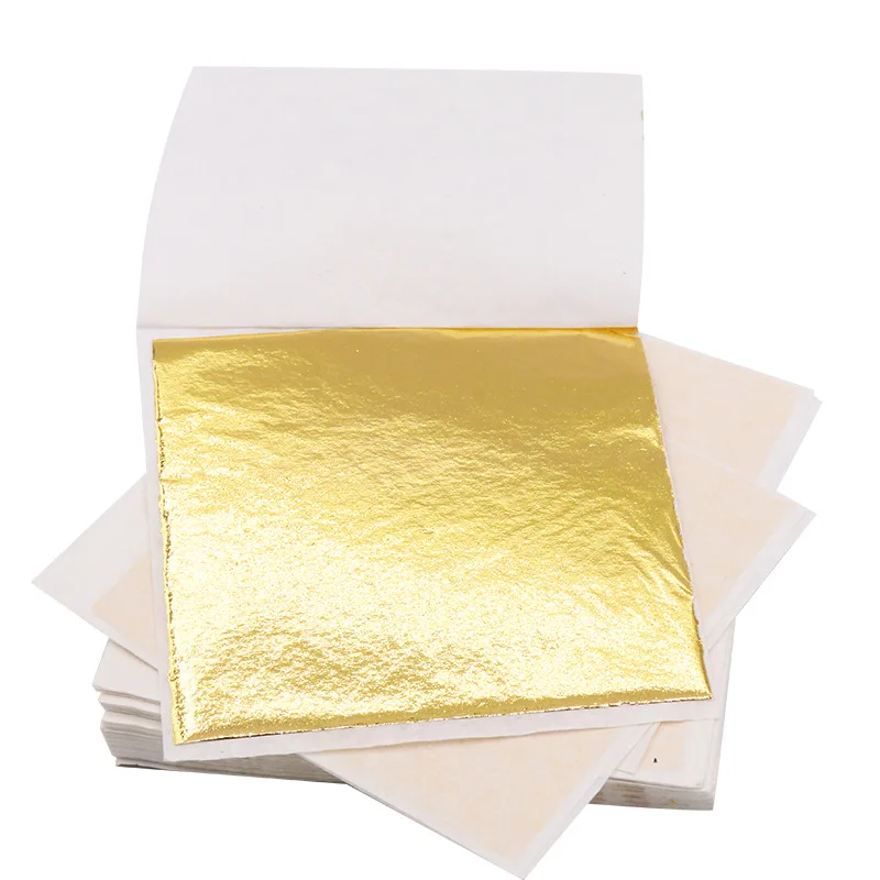 

100 Sheets Imitation Gold Silver Foil Paper Leaf Gilding DIY Art Craft Paper Birthday Party Wedding Cake Dessert Decorations