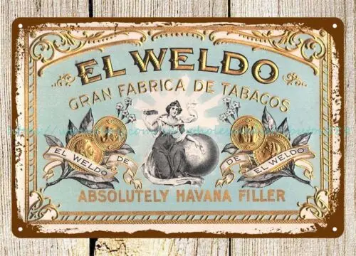 Штифт Zigarrenkiste El Weldo этикетка для сигар металлический жестяной знак автомобиля