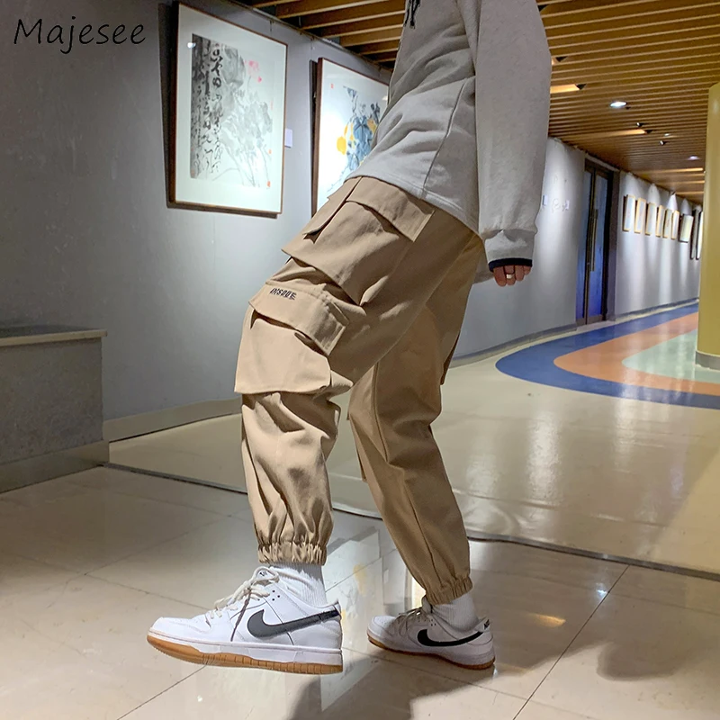 Pants Men Tooling Multi Pockets Retro Japanese Streetwear Hip Hop Handsome Fashion Ulzzang All-match Ins Teens Male Stylish Cool