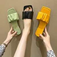korean fashion summer sandals women fashion square toe casual slippers beach outdoor flip flop flats shoes zapatos de mujer