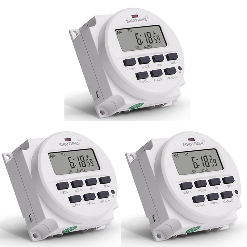 

3X SINOTIMER TM618SH-1 1 Second Weekly Programmable Digital Timer Automatically Turn On Off 110V