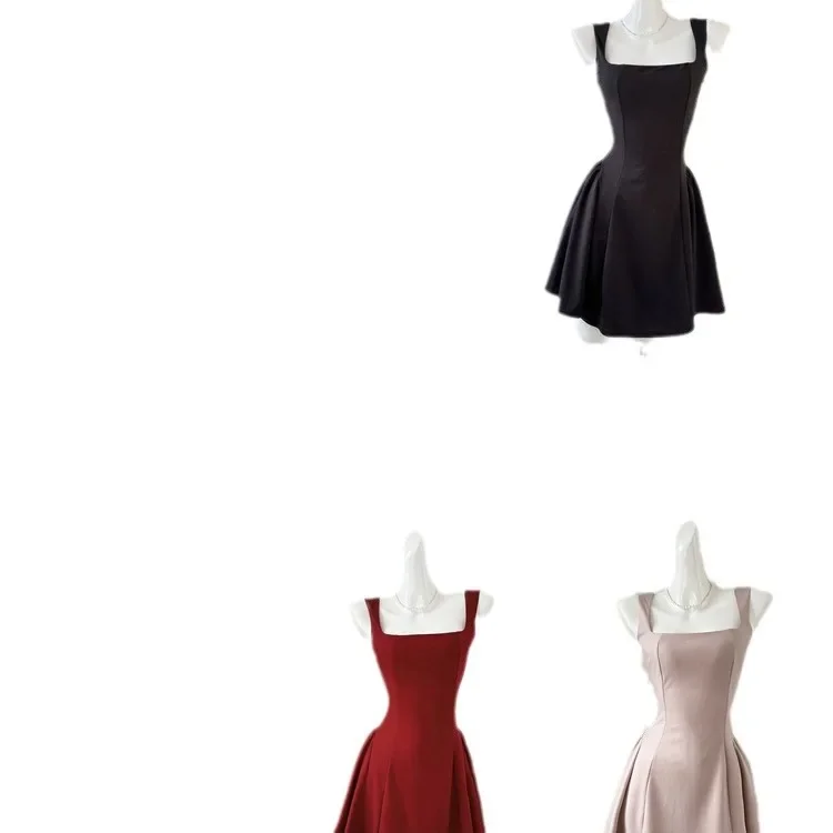 Temple Mansion Платье-майка во французском стиле с тысячей талии Зеленое укороченное