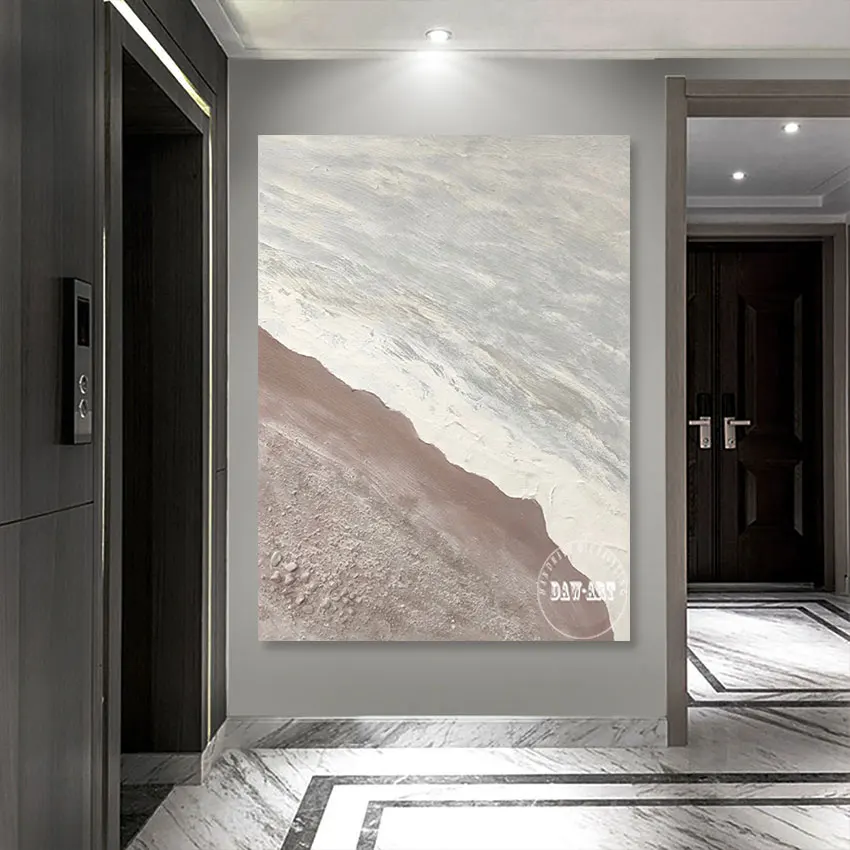 Idea Canvas Artwork For Bedroom High Quality 100% Handmade Abstract Sea Wave Oil Painting Wall Large Restaurant Art Unframed |