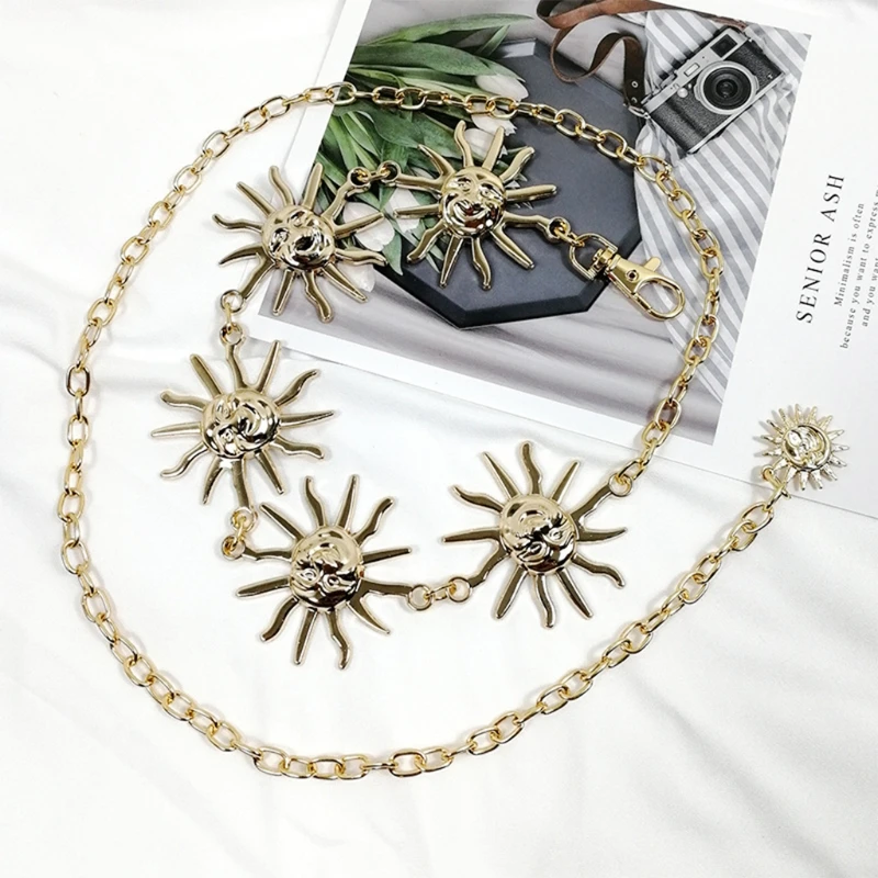 

Punk for Sun Metal Belt Waist Belts Gothic Pendant Belts Female Best Surprise Gi