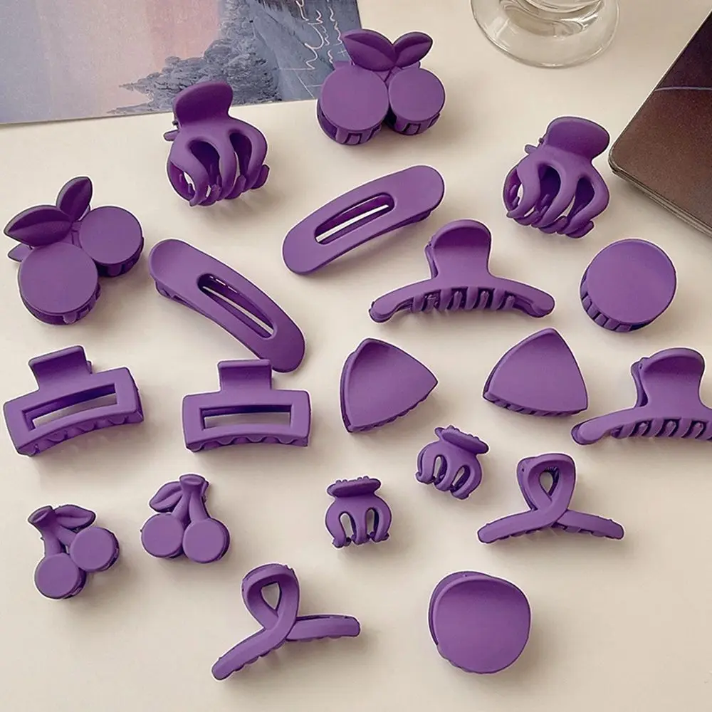 

Child Headwear Square Cherry Purple Hair Clip Female Hair Accessories Korean Style Side Clip Geometric Hair Claw