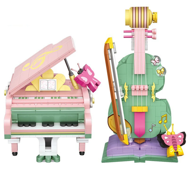 

507pcs DIY ducational building ABS block for children Mini particle violin piano puzzle block children's toys holiday gift