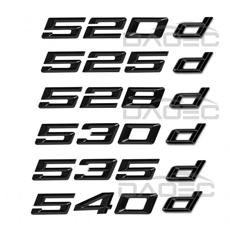 

Car 3D ABS Trunk Letters Logo Badge Emblem Decal Sticker For BMW 5 Series 520d 525d 528d 530d 535d 540d E39 E60 E61 F10 F11 G30
