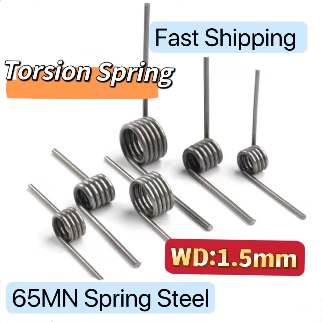 

Helicaltorsio Ring 65Mn Steel V-Shaped Helical Torsion Spring Wire Diameter 1.5mm Angle 60 90 120 180 Degrees 5Pieces Custom