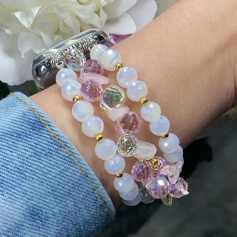 Beaded bracelet compatible with Apple Watch strap 45mm 44mm 42mm 41mm 40mm 38mm Ultra series 8/7/6/5/4/3/2/1/SE