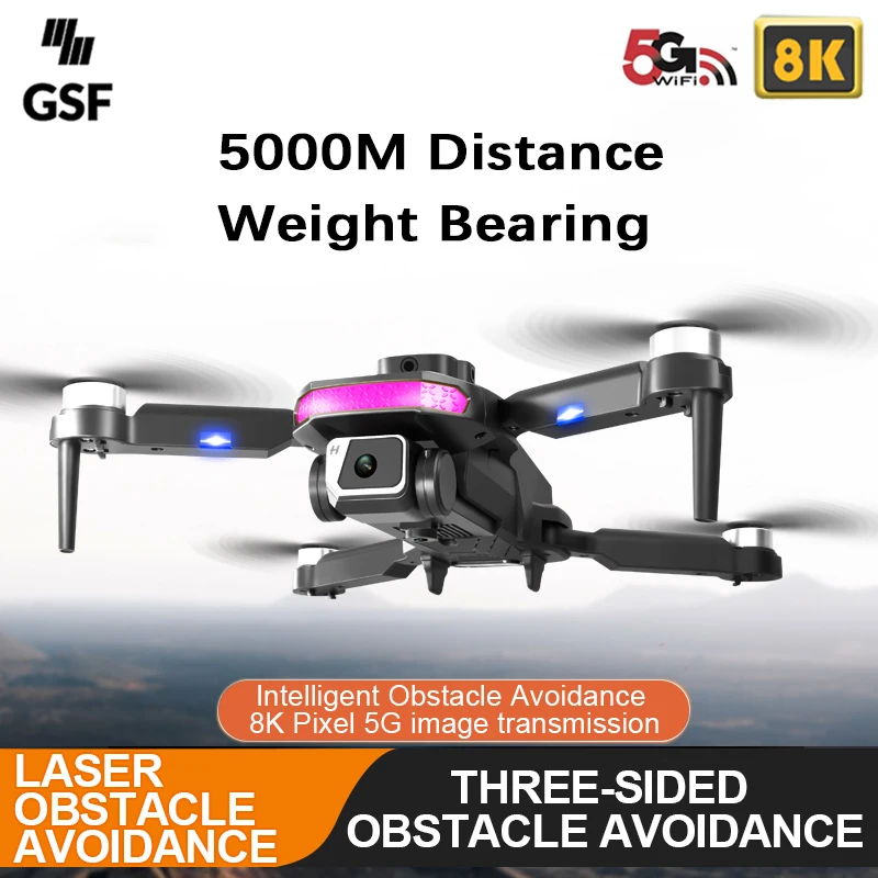 

Квадрокоптер GSF D8 PRO с двойной камерой 8K HD, бесщеточный двигатель, GPS позиционирование, вертолет, складной, Wi-Fi, FPV, игрушки в подарок