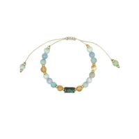 vlen 6mm beaded gems bracelet natural stone turquoises strips charm bracelets for women female wax rope pulseras jewelry