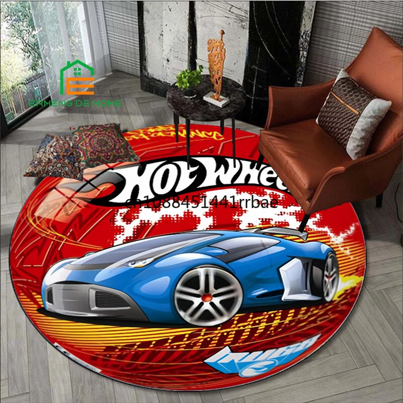 Hotwheels M-onster логотип грузовика круглый ковер коврики для гостиной спальни