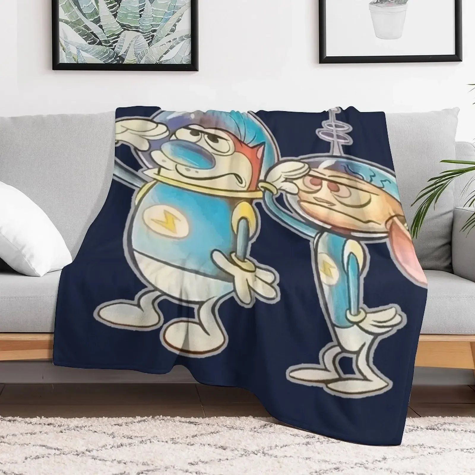 Одеяло Ren and Stimpy Space Buddies мягкий плюшевый плед винтажное тяжелое одеяло для сна